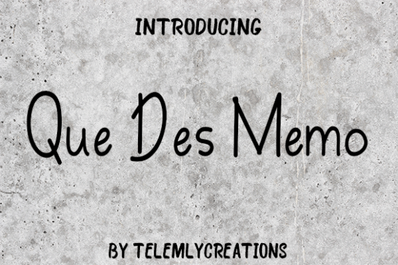 Que Des Memo: A Handwritten Font for Creative Branding